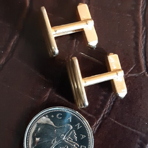 Swank Gold Tone Metal Vintage Cuff Links ⚡️BUY 3 for $35⚡️ - Picture 6 of 8